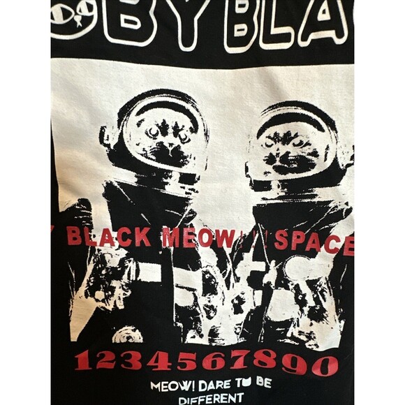 A02 Toby Black Meow Space Short Sleeve Pullover Small W/staps NWOT - Picture 5 of 10